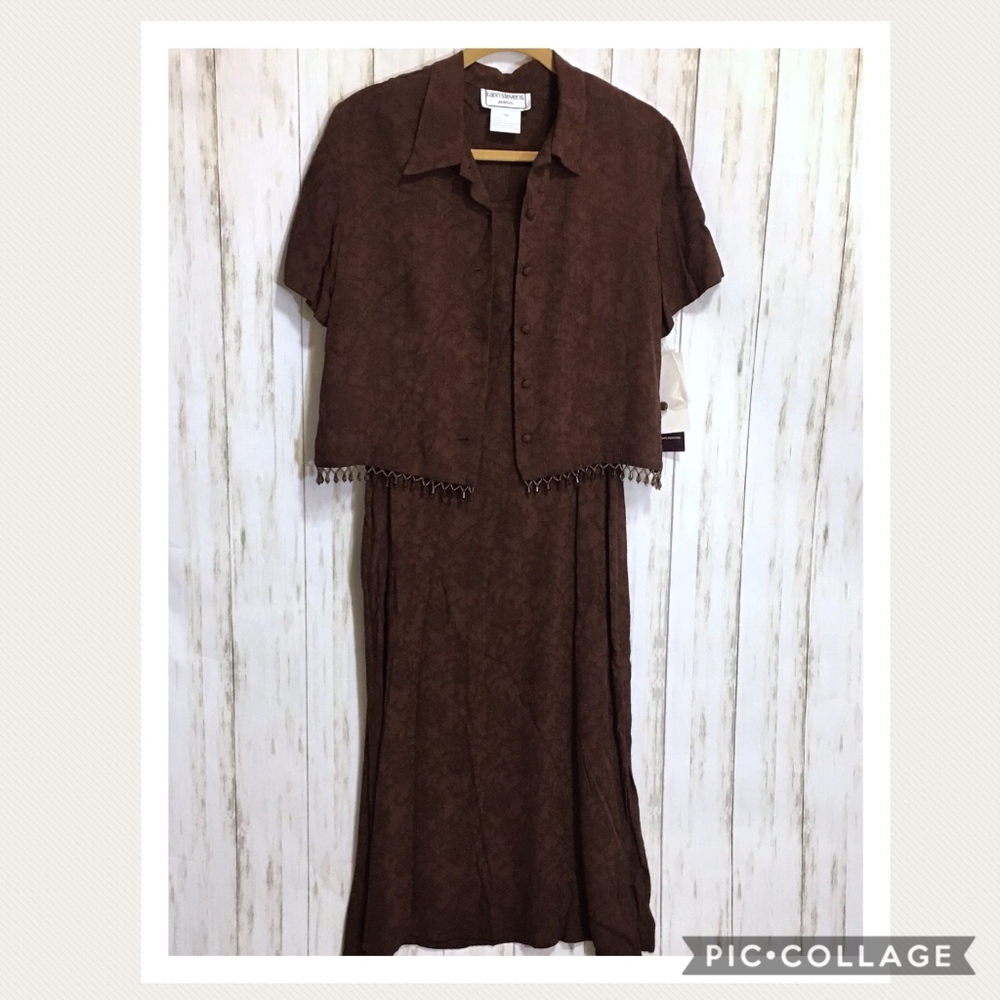 NWT Karin Steven Espresso 2 Piece Dress